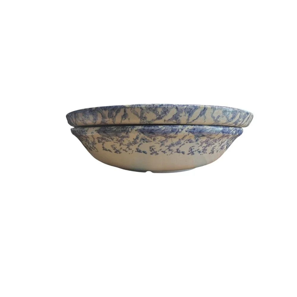 Robinson Ransbottom Pottery Roseville USA 12 Inch Pasta Bowl & Pizza Pan/Lid  55